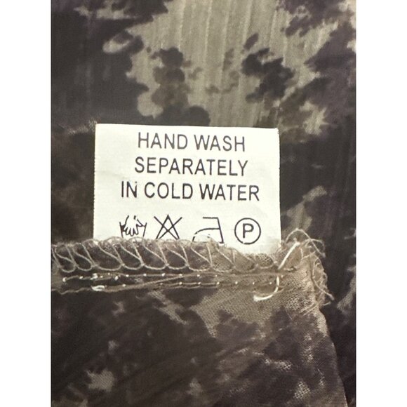 Sheer Gray Beaded Tunic Size M India Boho Rhinestone Resortwear Festival Top - Picture 9 of 15